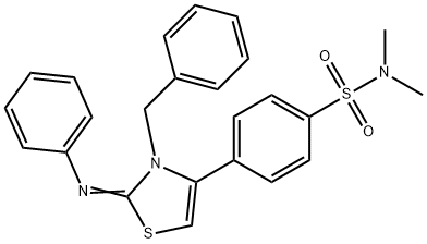 4-[3-benzyl-2-(phenylimino)-2,3-dihydro-1,3-thiazol-4-yl]-N,N-dimethylbenzenesulfonamide 结构式