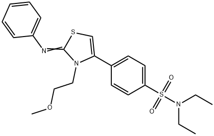 N,N-diethyl-4-[3-(2-methoxyethyl)-2-(phenylimino)-2,3-dihydro-1,3-thiazol-4-yl]benzenesulfonamide Structure