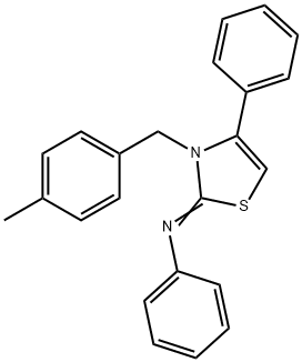 N-(3-(4-methylbenzyl)-4-phenyl-1,3-thiazol-2(3H)-ylidene)-N-phenylamine,618062-06-9,结构式