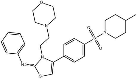 N-(4-{4-[(4-methyl-1-piperidinyl)sulfonyl]phenyl}-3-[2-(4-morpholinyl)ethyl]-1,3-thiazol-2(3H)-ylidene)-N-phenylamine Structure