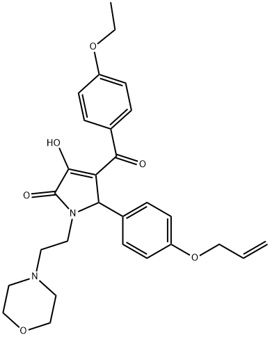 5-[4-(allyloxy)phenyl]-4-(4-ethoxybenzoyl)-3-hydroxy-1-[2-(4-morpholinyl)ethyl]-1,5-dihydro-2H-pyrrol-2-one Struktur