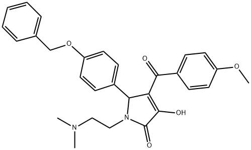 5-[4-(benzyloxy)phenyl]-1-[2-(dimethylamino)ethyl]-3-hydroxy-4-(4-methoxybenzoyl)-1,5-dihydro-2H-pyrrol-2-one 结构式