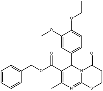 benzyl 6-(4-ethoxy-3-methoxyphenyl)-8-methyl-4-oxo-3,4-dihydro-2H,6H-pyrimido[2,1-b][1,3]thiazine-7-carboxylate Struktur