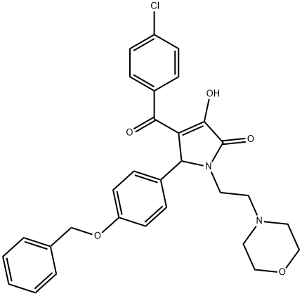 5-[4-(benzyloxy)phenyl]-4-(4-chlorobenzoyl)-3-hydroxy-1-[2-(4-morpholinyl)ethyl]-1,5-dihydro-2H-pyrrol-2-one Structure