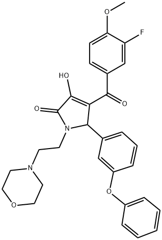 4-(3-fluoro-4-methoxybenzoyl)-3-hydroxy-1-[2-(4-morpholinyl)ethyl]-5-(3-phenoxyphenyl)-1,5-dihydro-2H-pyrrol-2-one Structure