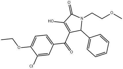 4-(3-chloro-4-ethoxybenzoyl)-3-hydroxy-1-(2-methoxyethyl)-5-phenyl-1,5-dihydro-2H-pyrrol-2-one,618083-59-3,结构式
