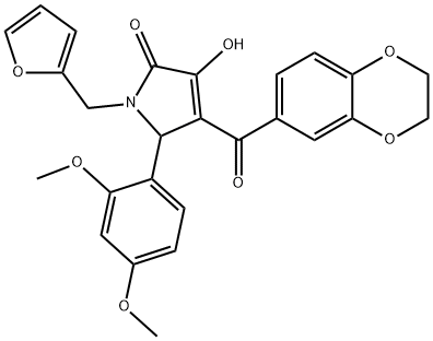 618361-85-6 4-(2,3-dihydro-1,4-benzodioxin-6-ylcarbonyl)-5-(2,4-dimethoxyphenyl)-1-(2-furylmethyl)-3-hydroxy-1,5-dihydro-2H-pyrrol-2-one