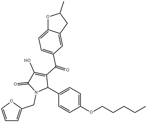 1-(2-furylmethyl)-3-hydroxy-4-[(2-methyl-2,3-dihydro-1-benzofuran-5-yl)carbonyl]-5-[4-(pentyloxy)phenyl]-1,5-dihydro-2H-pyrrol-2-one|