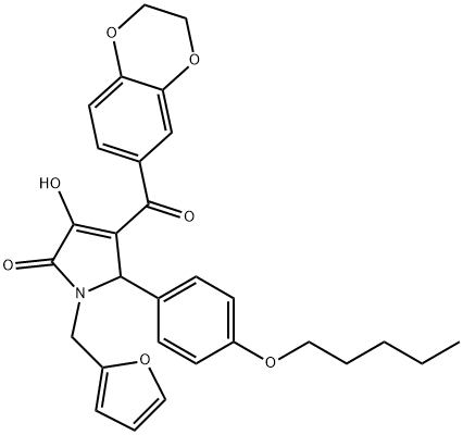 4-(2,3-dihydro-1,4-benzodioxin-6-ylcarbonyl)-1-(2-furylmethyl)-3-hydroxy-5-[4-(pentyloxy)phenyl]-1,5-dihydro-2H-pyrrol-2-one|