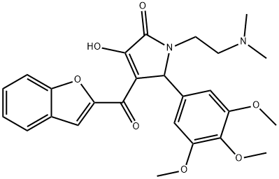 4-(1-benzofuran-2-ylcarbonyl)-1-[2-(dimethylamino)ethyl]-3-hydroxy-5-(3,4,5-trimethoxyphenyl)-1,5-dihydro-2H-pyrrol-2-one 结构式