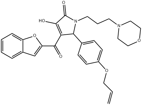 5-[4-(allyloxy)phenyl]-4-(1-benzofuran-2-ylcarbonyl)-3-hydroxy-1-[3-(4-morpholinyl)propyl]-1,5-dihydro-2H-pyrrol-2-one 化学構造式