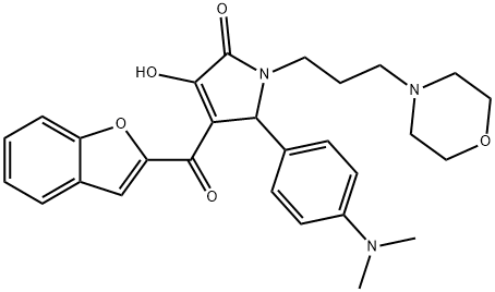 4-(1-benzofuran-2-ylcarbonyl)-5-[4-(dimethylamino)phenyl]-3-hydroxy-1-[3-(4-morpholinyl)propyl]-1,5-dihydro-2H-pyrrol-2-one Structure