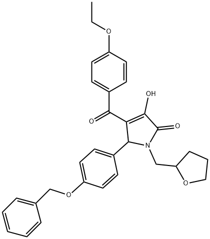 5-[4-(benzyloxy)phenyl]-4-(4-ethoxybenzoyl)-3-hydroxy-1-(tetrahydro-2-furanylmethyl)-1,5-dihydro-2H-pyrrol-2-one Structure