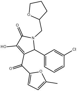 5-(3-chlorophenyl)-3-hydroxy-4-(5-methyl-2-furoyl)-1-(tetrahydro-2-furanylmethyl)-1,5-dihydro-2H-pyrrol-2-one,618373-88-9,结构式