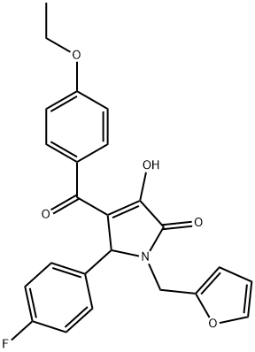 4-(4-ethoxybenzoyl)-5-(4-fluorophenyl)-1-(2-furylmethyl)-3-hydroxy-1,5-dihydro-2H-pyrrol-2-one,618374-86-0,结构式