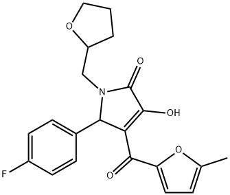 5-(4-fluorophenyl)-3-hydroxy-4-(5-methyl-2-furoyl)-1-(tetrahydro-2-furanylmethyl)-1,5-dihydro-2H-pyrrol-2-one Structure