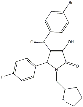 4-(4-bromobenzoyl)-5-(4-fluorophenyl)-3-hydroxy-1-(tetrahydro-2-furanylmethyl)-1,5-dihydro-2H-pyrrol-2-one Structure