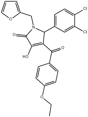 5-(3,4-dichlorophenyl)-4-(4-ethoxybenzoyl)-1-(2-furylmethyl)-3-hydroxy-1,5-dihydro-2H-pyrrol-2-one Struktur
