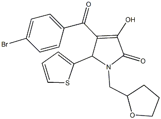 4-(4-bromobenzoyl)-3-hydroxy-1-(tetrahydro-2-furanylmethyl)-5-(2-thienyl)-1,5-dihydro-2H-pyrrol-2-one Structure