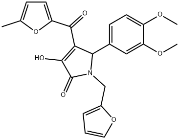5-(3,4-dimethoxyphenyl)-1-(2-furylmethyl)-3-hydroxy-4-(5-methyl-2-furoyl)-1,5-dihydro-2H-pyrrol-2-one 结构式