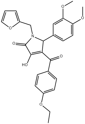5-(3,4-dimethoxyphenyl)-4-(4-ethoxybenzoyl)-1-(2-furylmethyl)-3-hydroxy-1,5-dihydro-2H-pyrrol-2-one,618376-43-5,结构式
