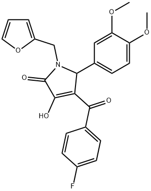 5-(3,4-dimethoxyphenyl)-4-(4-fluorobenzoyl)-1-(2-furylmethyl)-3-hydroxy-1,5-dihydro-2H-pyrrol-2-one Structure