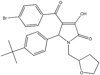 4-(4-bromobenzoyl)-5-(4-tert-butylphenyl)-3-hydroxy-1-(tetrahydro-2-furanylmethyl)-1,5-dihydro-2H-pyrrol-2-one Struktur