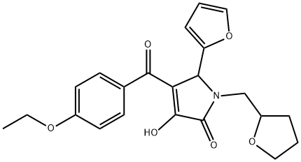 4-(4-ethoxybenzoyl)-5-(2-furyl)-3-hydroxy-1-(tetrahydro-2-furanylmethyl)-1,5-dihydro-2H-pyrrol-2-one 结构式