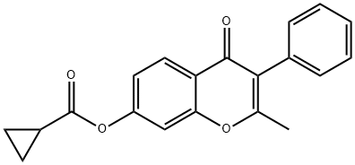 2-methyl-4-oxo-3-phenyl-4H-chromen-7-yl cyclopropanecarboxylate 结构式