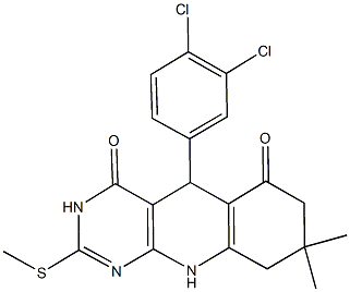 5-(3,4-dichlorophenyl)-8,8-dimethyl-2-(methylsulfanyl)-5,8,9,10-tetrahydropyrimido[4,5-b]quinoline-4,6(3H,7H)-dione Structure