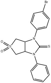 1-(4-bromophenyl)-3-phenyltetrahydro-1H-thieno[3,4-d]imidazole-2(3H)-thione 5,5-dioxide,618397-18-5,结构式