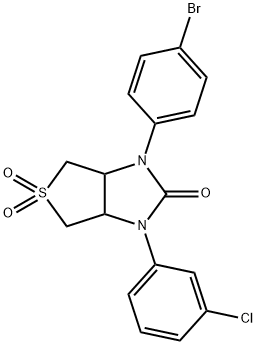 1-(4-bromophenyl)-3-(3-chlorophenyl)tetrahydro-1H-thieno[3,4-d]imidazol-2(3H)-one 5,5-dioxide Struktur