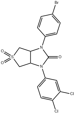 1-(4-bromophenyl)-3-(3,4-dichlorophenyl)tetrahydro-1H-thieno[3,4-d]imidazol-2(3H)-one 5,5-dioxide,618397-26-5,结构式