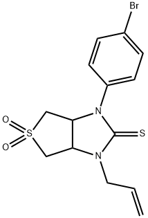 1-allyl-3-(4-bromophenyl)tetrahydro-1H-thieno[3,4-d]imidazole-2(3H)-thione 5,5-dioxide,618397-49-2,结构式