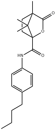 N-(4-butylphenyl)-4,7,7-trimethyl-3-oxo-2-oxabicyclo[2.2.1]heptane-1-carboxamide Struktur