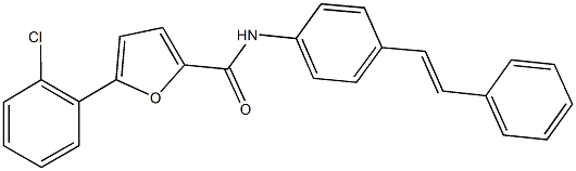 5-(2-chlorophenyl)-N-[4-(2-phenylvinyl)phenyl]-2-furamide Structure