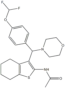 N-{3-[[4-(difluoromethoxy)phenyl](4-morpholinyl)methyl]-4,5,6,7-tetrahydro-1-benzothien-2-yl}acetamide Struktur