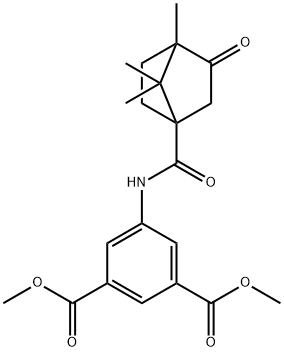 dimethyl 5-{[(4,7,7-trimethyl-3-oxobicyclo[2.2.1]hept-1-yl)carbonyl]amino}isophthalate 化学構造式