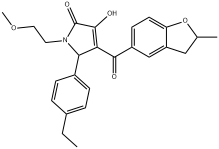 5-(4-ethylphenyl)-3-hydroxy-1-(2-methoxyethyl)-4-[(2-methyl-2,3-dihydro-1-benzofuran-5-yl)carbonyl]-1,5-dihydro-2H-pyrrol-2-one Struktur