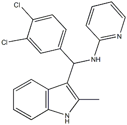 N-[(3,4-dichlorophenyl)(2-methyl-1H-indol-3-yl)methyl]-N-(2-pyridinyl)amine Structure