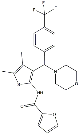 N-(4,5-dimethyl-3-{4-morpholinyl[4-(trifluoromethyl)phenyl]methyl}-2-thienyl)-2-furamide Struktur