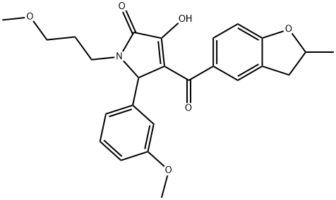 3-hydroxy-5-(3-methoxyphenyl)-1-(3-methoxypropyl)-4-[(2-methyl-2,3-dihydro-1-benzofuran-5-yl)carbonyl]-1,5-dihydro-2H-pyrrol-2-one Structure