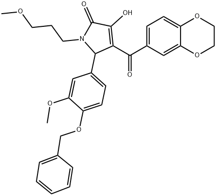 618412-67-2 5-[4-(benzyloxy)-3-methoxyphenyl]-4-(2,3-dihydro-1,4-benzodioxin-6-ylcarbonyl)-3-hydroxy-1-(3-methoxypropyl)-1,5-dihydro-2H-pyrrol-2-one