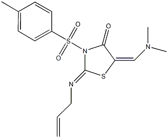 2-(allylimino)-5-[(dimethylamino)methylene]-3-[(4-methylphenyl)sulfonyl]-1,3-thiazolidin-4-one Structure