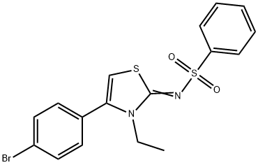 N-(4-(4-bromophenyl)-3-ethyl-1,3-thiazol-2(3H)-ylidene)benzenesulfonamide Structure