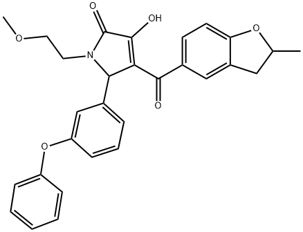 3-hydroxy-1-(2-methoxyethyl)-4-[(2-methyl-2,3-dihydro-1-benzofuran-5-yl)carbonyl]-5-(3-phenoxyphenyl)-1,5-dihydro-2H-pyrrol-2-one|