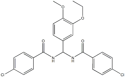 4-chloro-N-[[(4-chlorobenzoyl)amino](3-ethoxy-4-methoxyphenyl)methyl]benzamide|