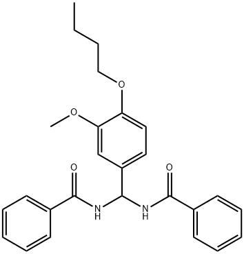 N-[(benzoylamino)(4-butoxy-3-methoxyphenyl)methyl]benzamide Structure