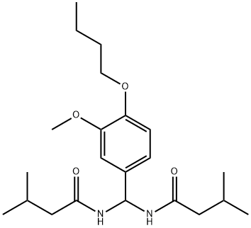 N-{(4-butoxy-3-methoxyphenyl)[(3-methylbutanoyl)amino]methyl}-3-methylbutanamide Structure