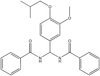 N-[(benzoylamino)(4-isobutoxy-3-methoxyphenyl)methyl]benzamide Structure